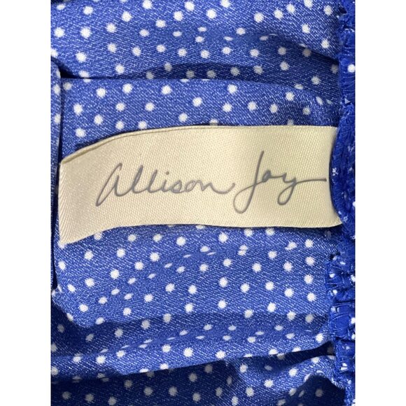 Allison Joy Blue Polka Dot Off-Shoulder Blouse Womens S - Picture 8 of 13